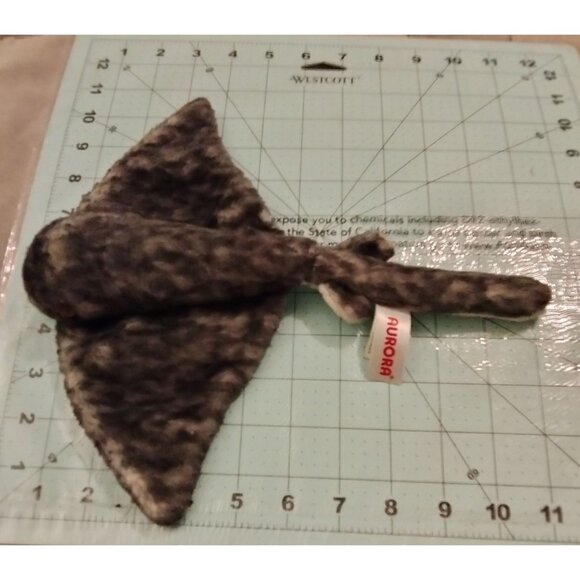 Aurora World Manta Ray Plush Toy Gray Black - Picture 3 of 7